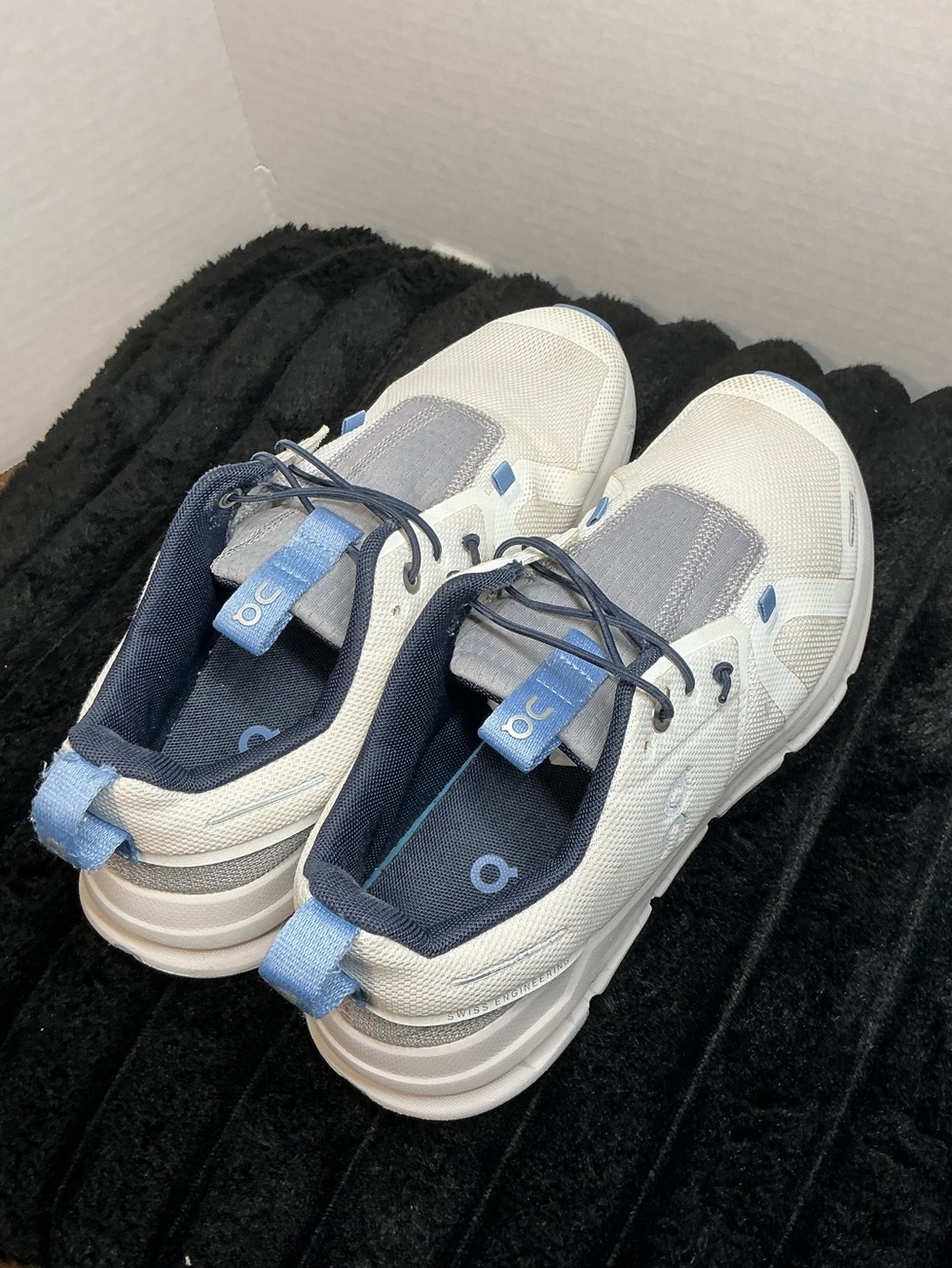 On Cloud Sky Kids 5.5Y / Women’s 7 Running Shoes White Denim Blue - Picture 7 of 16
